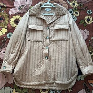 Stylish Beige Quilted Utility Jacket